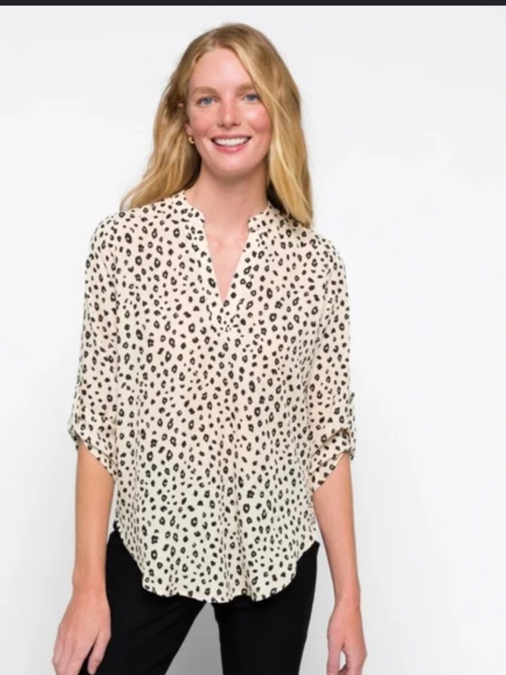 Lush Cream Leopard  Blouse NWT